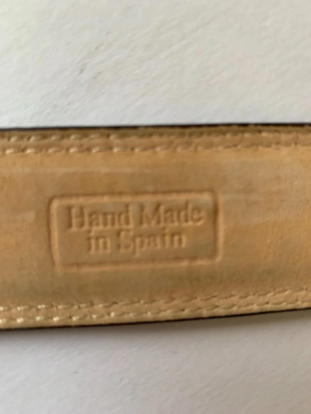 CARROLL & CO. Beverly Hills Pasadena Handmade in Spain Leather Belt Brown Beige